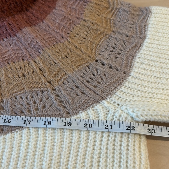 Maurices Ombre Mock Neck Pullover Sweater Plus Size XXL Cream Mauve Pink Rust - Picture 9 of 11